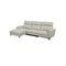 SOFA SECCIONAL RECLINABLE ELECTRICO EN  TELA BEIGE Y PATAS NEGRAS