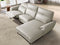 SOFA SECCIONAL RECLINABLE ELECTRICO EN TELA BEIGE Y PATAS NEGRAS