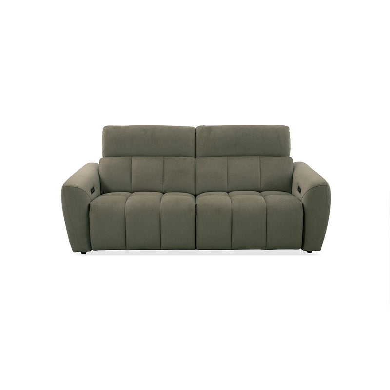 SOFA RECLINABLE ELECTRICO DE DOS ASIENTOS EN TELA VERDE