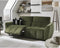 SOFA RECLINABLE ELECTRICO DE TRES ASIENTOS EN TELA VERDE