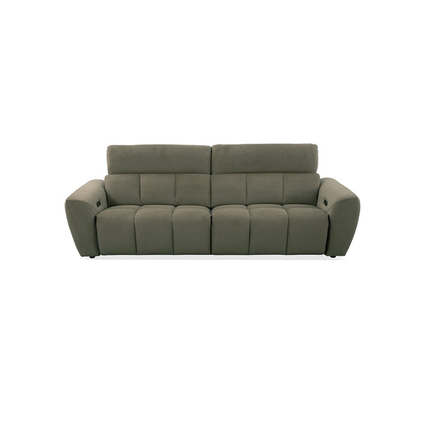 SOFA RECLINABLE ELECTRICO DE TRES ASIENTOS EN TELA VERDE