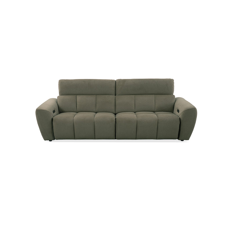 SOFA RECLINABLE ELECTRICO DE TRES ASIENTOS EN TELA VERDE