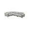 SOFA SECCIONAL RECLINABLE ELECTRICO EN TELA GRIS Y PATAS CROMADAS
