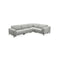 SOFA SECCIONAL RECLINABLE ELECTRICO EN TELA GRIS Y PATAS CROMADAS