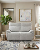 SOFA RECLINABLE MANUAL DE DOS ASIENTOS EN TELA GRIS