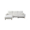 SOFA SECCIONAL RECLINABLE ELECTRICO EN TELA BEIGE Y PATAS ACABADO DE MADERA
