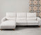 SOFA SECCIONAL RECLINABLE ELECTRICO EN TELA BEIGE Y PATAS ACABADO DE MADERA