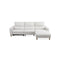 SOFA SECCIONAL RECLINABLE ELECTRICO EN TELA BEIGE Y PATAS ACABADO DE MADERA