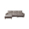 SOFA SECCIONAL RECLINABLE ELECTRICO EN TELA MARRON Y PATAS ACABADO DE MADERA