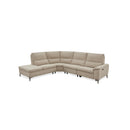 SOFA SECCIONAL RECLINABLE  ELECTRICO EN TELA BEIGE Y PATAS CROMADAS