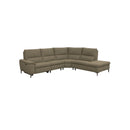 SOFA SECCIONAL RECLINABLE  ELECTRICO EN TELA VERDE Y PATAS CROMADAS