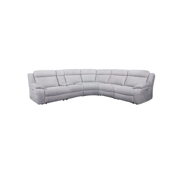 SOFA SECCIONAL RECLINABLE ELECTRICO EN TELA GRIS