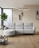 SOFA SECCIONAL RECLINABLE ELECTRICO EN TELA GRIS