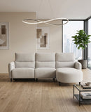 SOFA SECCIONAL RECLINABLE ELECTRICO EN TELA BEIGE