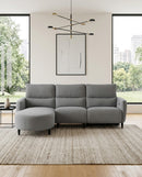 SOFA SECCIONAL RECLINABLE ELECTRICO EN TELA GRIS