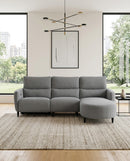 SOFA SECCIONAL RECLINABLE ELECTRICO EN TELA GRIS