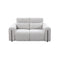 SOFA RECLIBALE ELECTRICO DE DOS ASIENTOS EN TELA GRIS Y PATAS NEGRAS