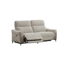 SOFA RECLINABLE DE TRES ASIENTOS ELECTRICO EN TELA GRIS