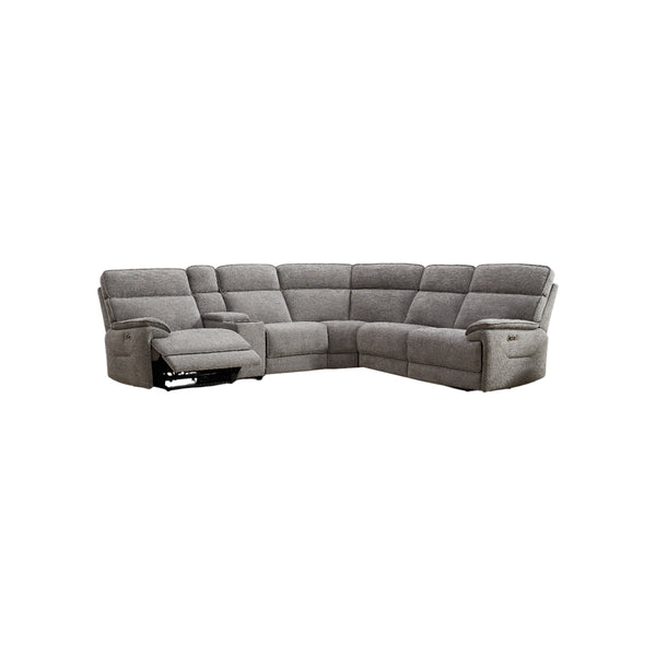 SOFA SECCIONAL RECLINABLE ELECTRICO EN TELA GRIS