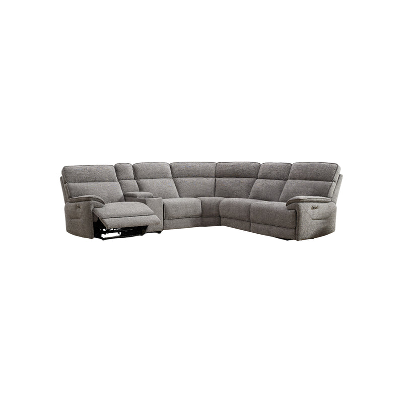 SOFA SECCIONAL RECLINABLE ELECTRICO EN TELA GRIS