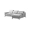 SOFA SECCIONAL ESTACIONARIO CON FRENTE DE PIEL GRIS