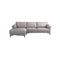 SOFA SECCIONAL ESTACIONARIO  CON FRENTE DE PIEL GRIS