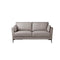 SOFA ESTACIONARIO DE DOS ASIENTOS CON FRENTE DE PIEL GRIS