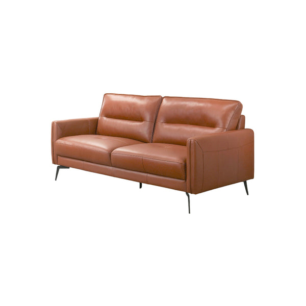 SOFA ESTACIONARIO EN FRENTE DE PIEL NARANJA
