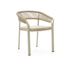 SILLA DE COMEDOR GAIA DE EXTERIOR EN ALUMINIO BEIGE  Y CUERDA KAKI