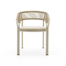 SILLA DE COMEDOR GAIA DE EXTERIOR EN ALUMINIO BEIGE  Y CUERDA KAKI