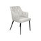 ***SILLA DE COMEDOR CON FRENTE EN PIEL GRIS Y PATAS NEGRAS