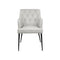 ***SILLA DE COMEDOR CON FRENTE EN PIEL GRIS Y PATAS NEGRAS