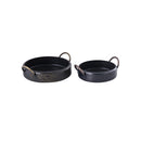 BANDEJA NEGRO DORADA SET DE 2