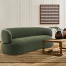 SOFA ESTACIONARIO DE TRES ASIENTOS EN TELA VERDE