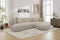 SOFA SECCIONAL ESTACIONARIO EN TELA BEIGE TAUPE