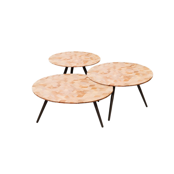 *****MESA DE CENTRO ACABADO DE MADERA SET DE 3