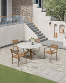 MESA DE COMEDOR DE EXTERIOR TOPE ESTILO MARMOL