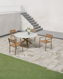 MESA DE COMEDOR DE EXTERIOR TOPE ESTILO MARMOL