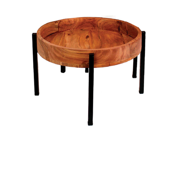 MESA CENTRO EN ACABADO DE MADERA