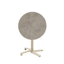 MESA DE COMEDOR DE EXTERIOR TOPE ESTILO MARMOL Y BASE BEIGE