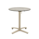 MESA DE COMEDOR DE EXTERIOR TOPE ESTILO MARMOL Y BASE BEIGE