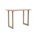 MESA DE BAR DE EXTERIOR EN METAL ESTILO MADERA