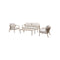 SET DE EXTERIOR 4 PCS EN TELA BLANCA Y MARCO DE ALUMINIO BEIGE