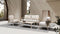 SET DE EXTERIOR 4 PCS EN TELA BLANCA Y MARCO DE ALUMINIO BEIGE