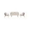 SET DE EXTERIOR 4 PCS EN TELA BLANCA Y MARCO DE ALUMINIO BEIGE
