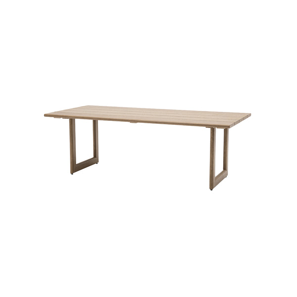 MESA DE COMEDOR DE EXTERIOR DALA EN METAL ESTILO  MADERA
