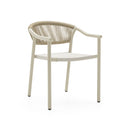 SILLA DE COMEDOR DE EXTERIOR EN ALUMINIO BEIGE  Y CUERDA KAKI