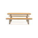 MESA DE PICNIC ALUMINIO BEIGE Y ACABADO DE MADERA