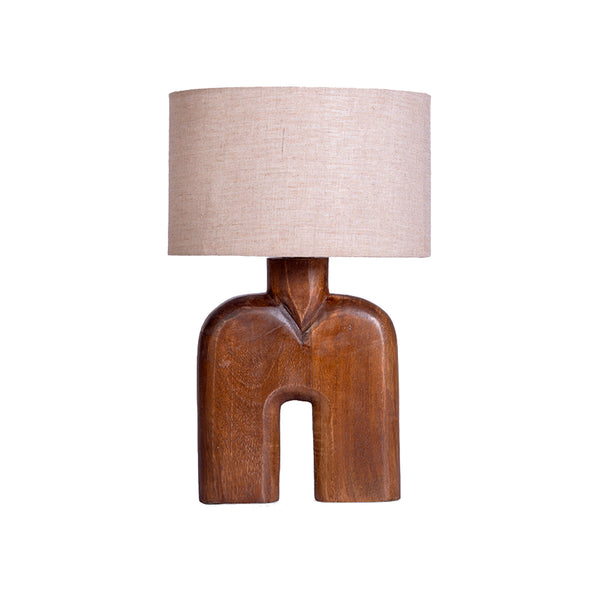 LAMPARA DE MESA ACABADO DE MADERA