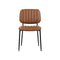 SILLA DE COMEDOR EN PIEL SINTETICA CAMEL Y PATAS NEGRAS